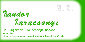 nandor karacsonyi business card